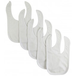 Solid White Bib (pack Of 5)